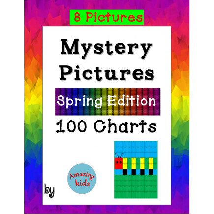 Mystery Pictures - Spring Edition - Math 100 Chart Numbers